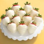 White Out Dipped Strawberries - 12 Berries