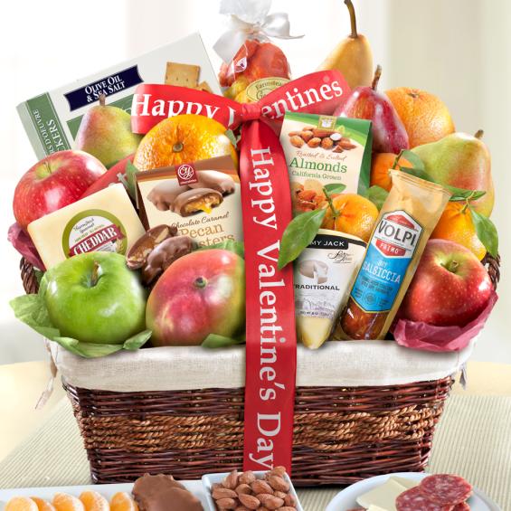 happy valentines day abundance classic fruit basket