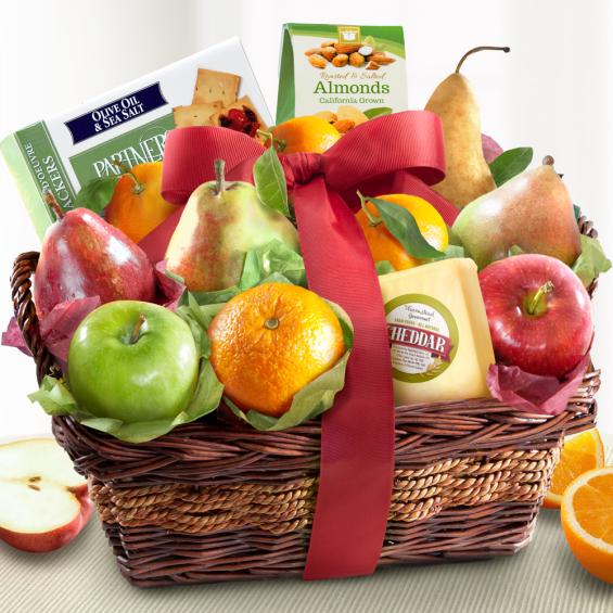 cheese and nuts classic fruit basket