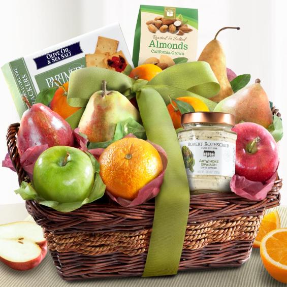cheese and nuts classic fruit basket
