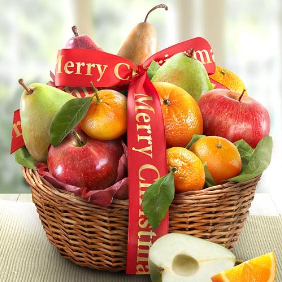 Merry Christmas Fruit Favorites Basket AA4103X A Gift Inside