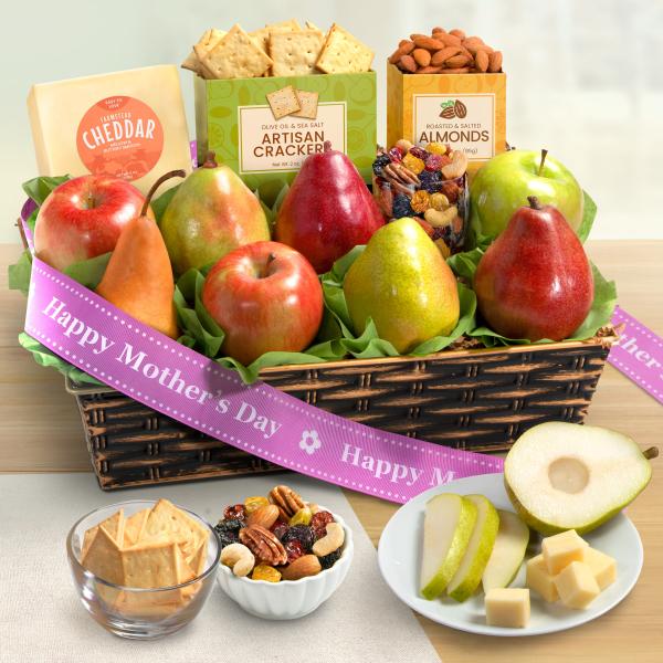 AP8019M, Happy Mothers Day Classic Fruit and Gourmet Gift Basket