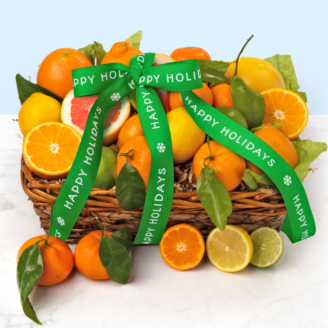 Happy Holidays Sweet Citrus Fruit Gift Basket