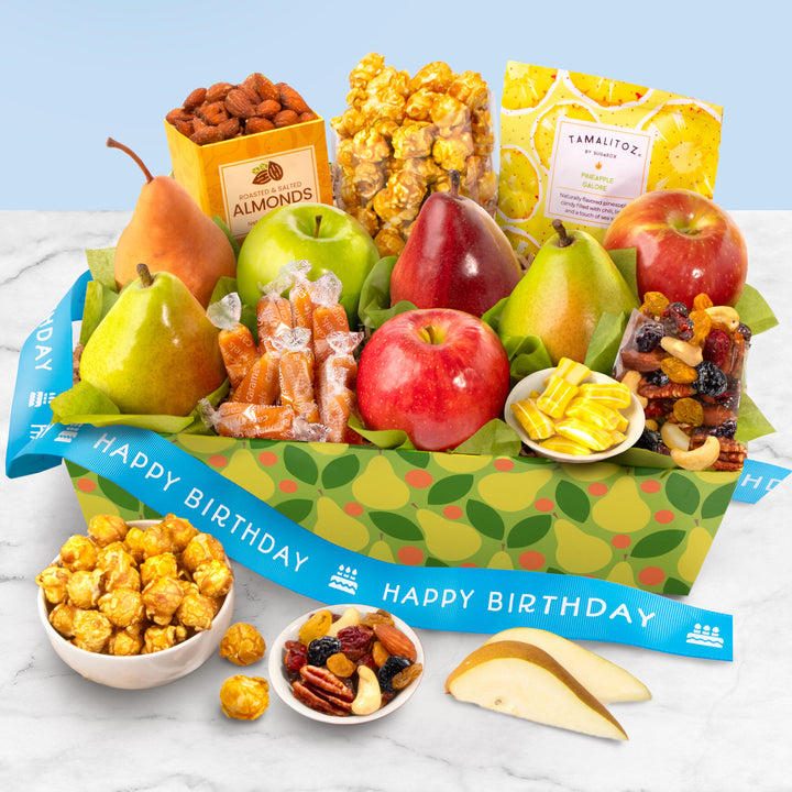 Happy Birthday Orchard Delight Fruit and Gourmet Basket