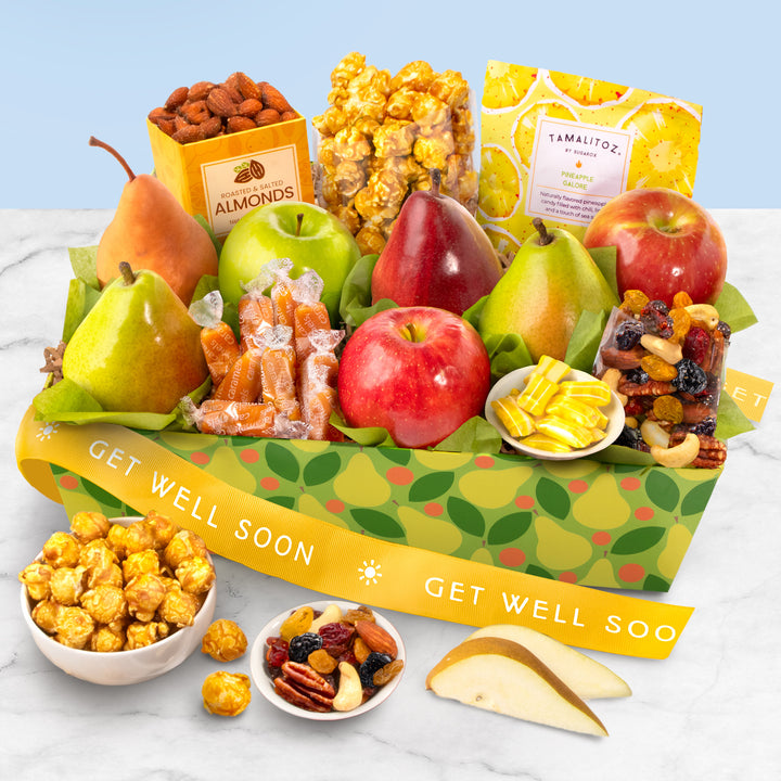 Get Well Soon Orchard Delight Fruit and Gourmet Basket