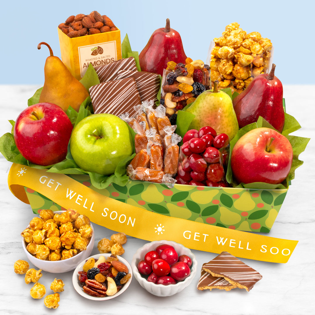 Get Well Soon Orchard Delight Fruit and Gourmet Basket