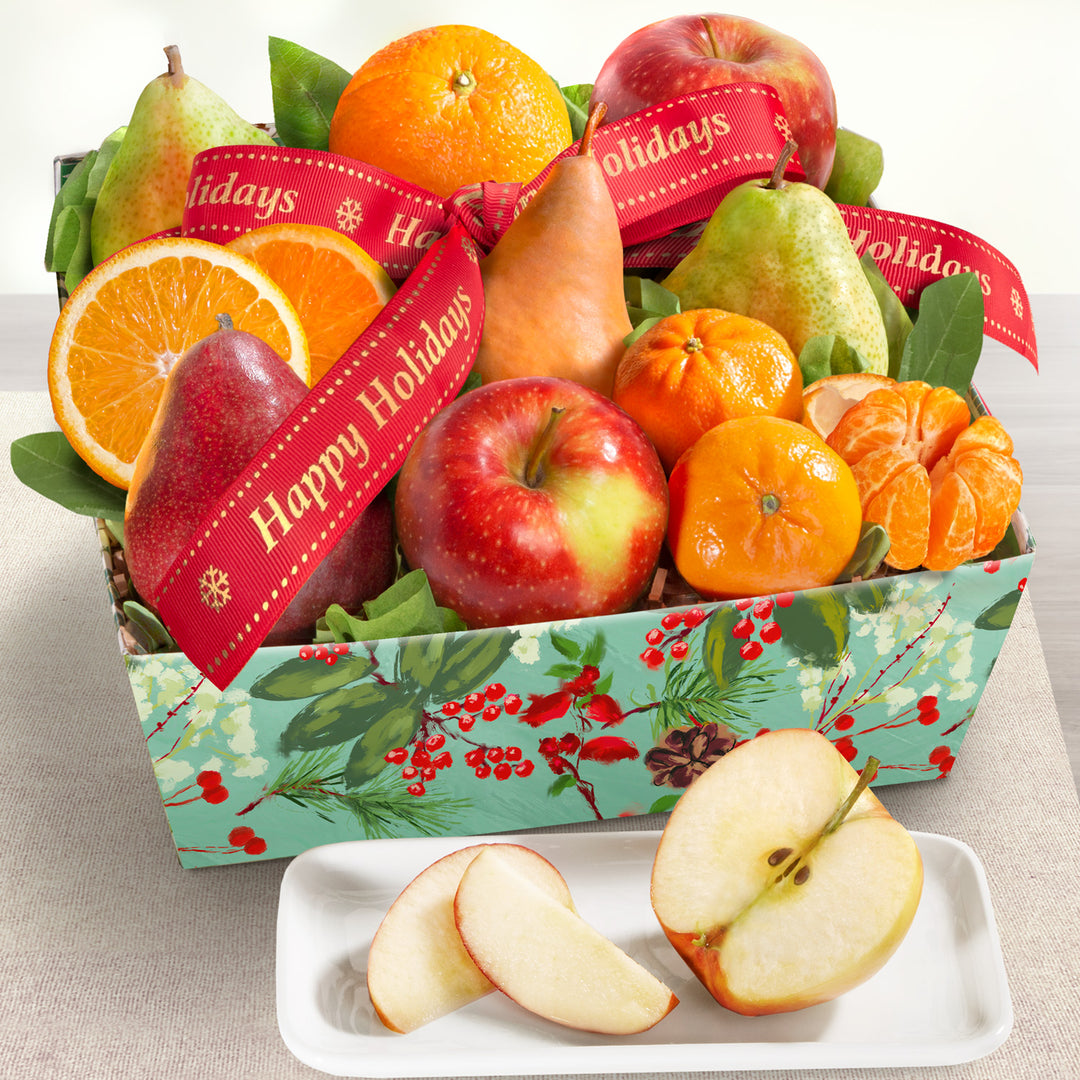 Happy Holidays Fruit Favorites Basket