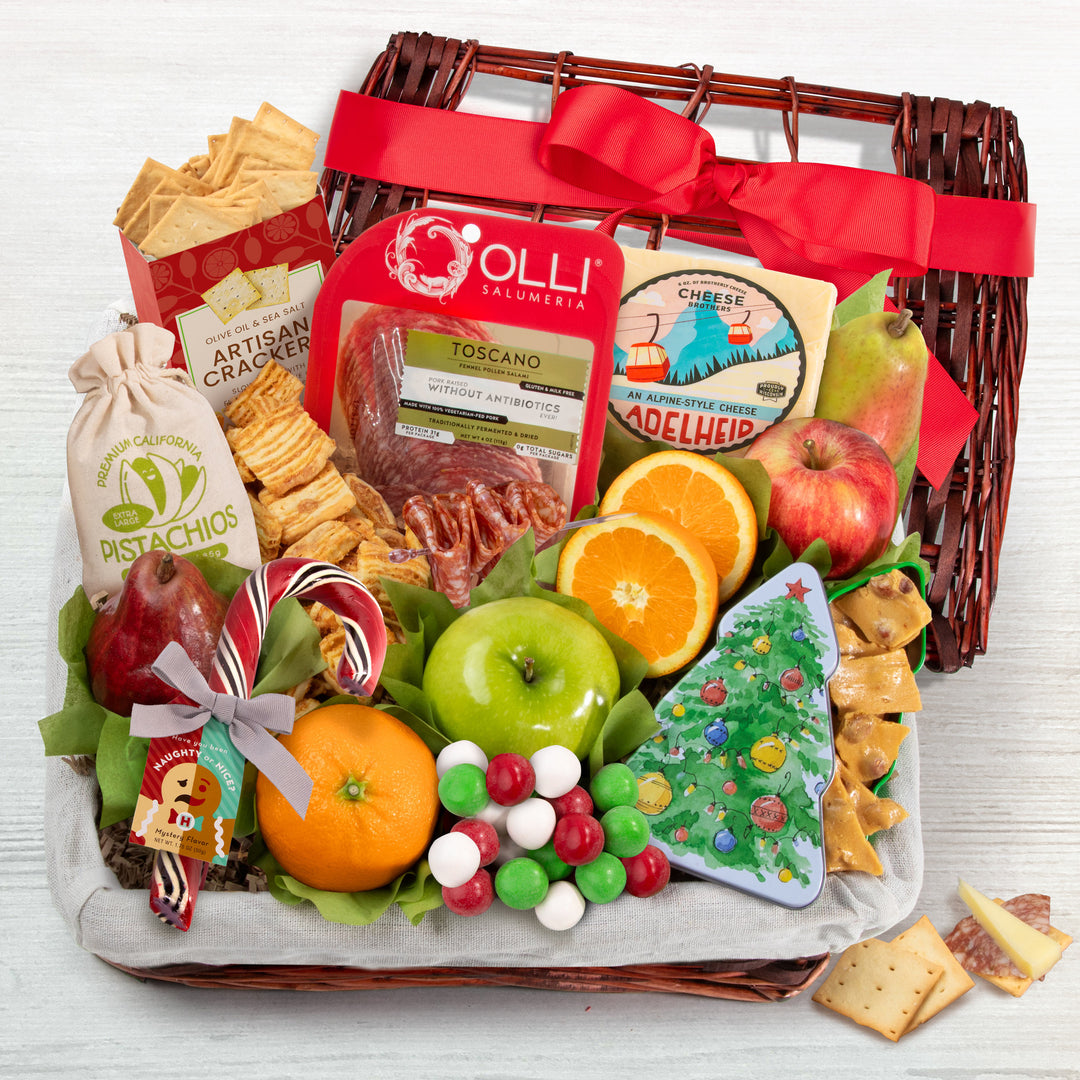 Holiday Tidings Deluxe Gourmet Gift Basket