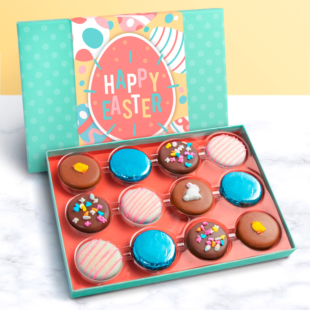 12 Happy Easter Chocolatey Covered Cookies