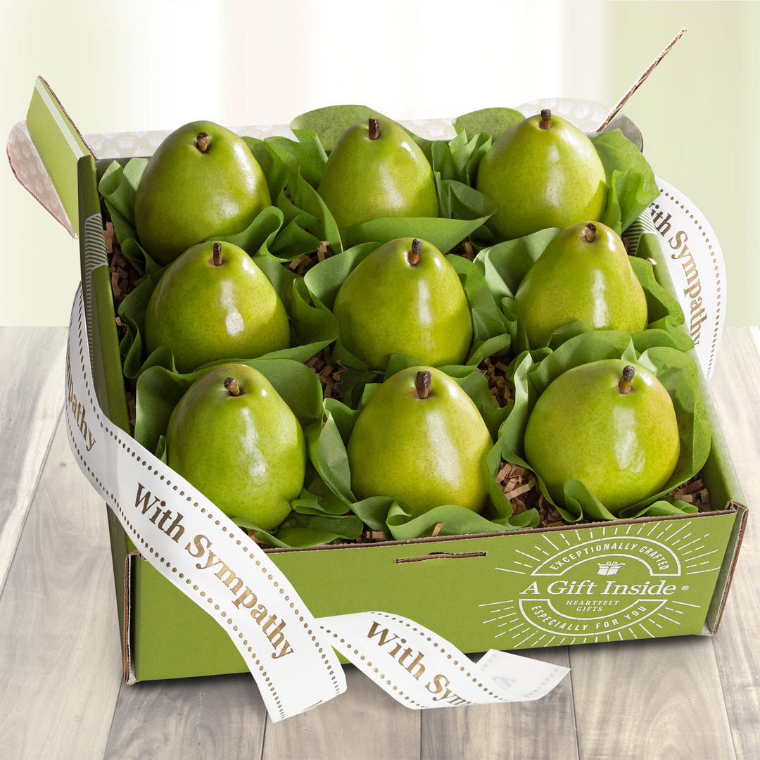 With Sympathy Dessert Pears Deluxe Fruit Gift