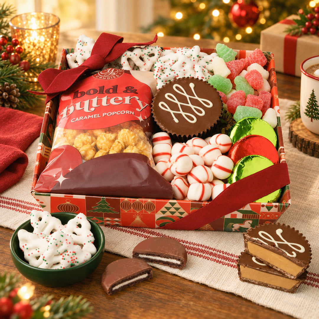 Holiday Classic Chocolate, Candy and Crunch Gift Basket