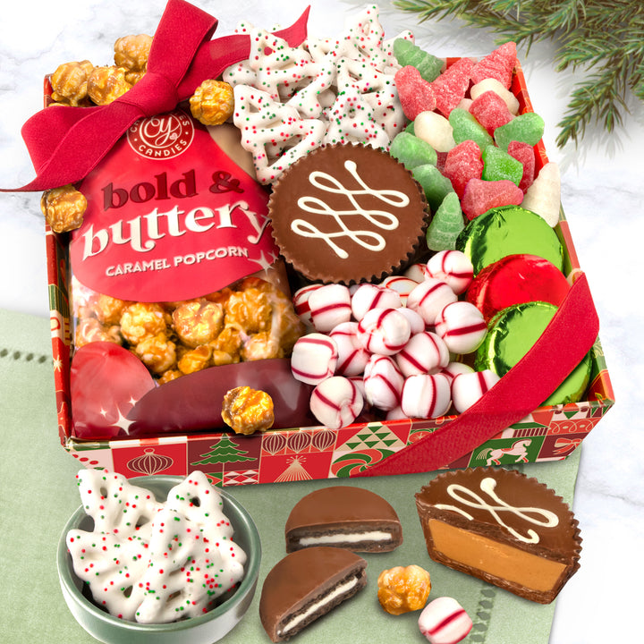 Holiday Classic Chocolate, Candy and Crunch Gift Basket