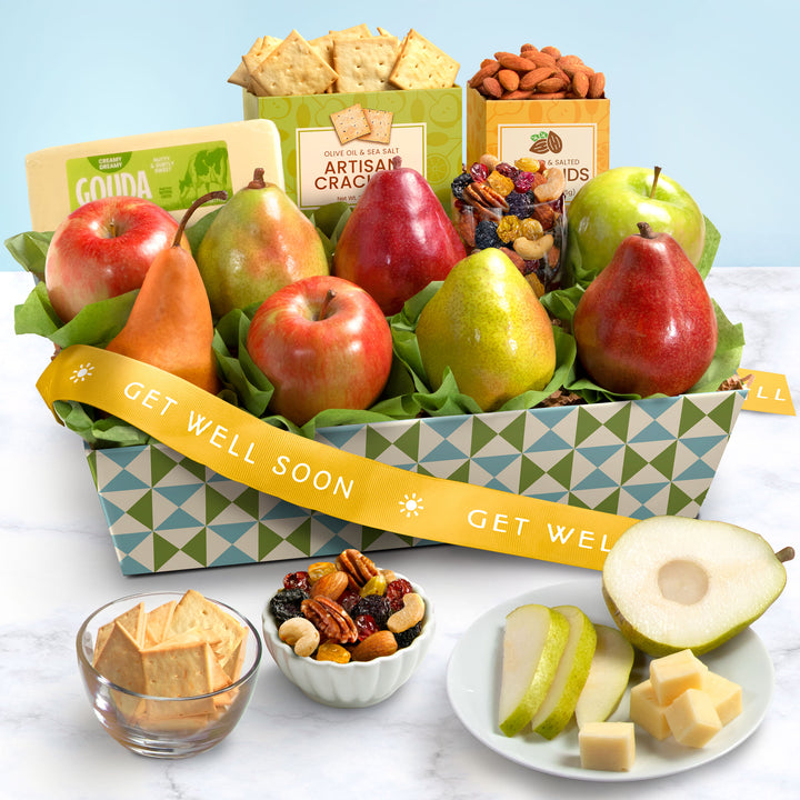 Get Well Soon Cheese and Nuts Classic Fruit Basket