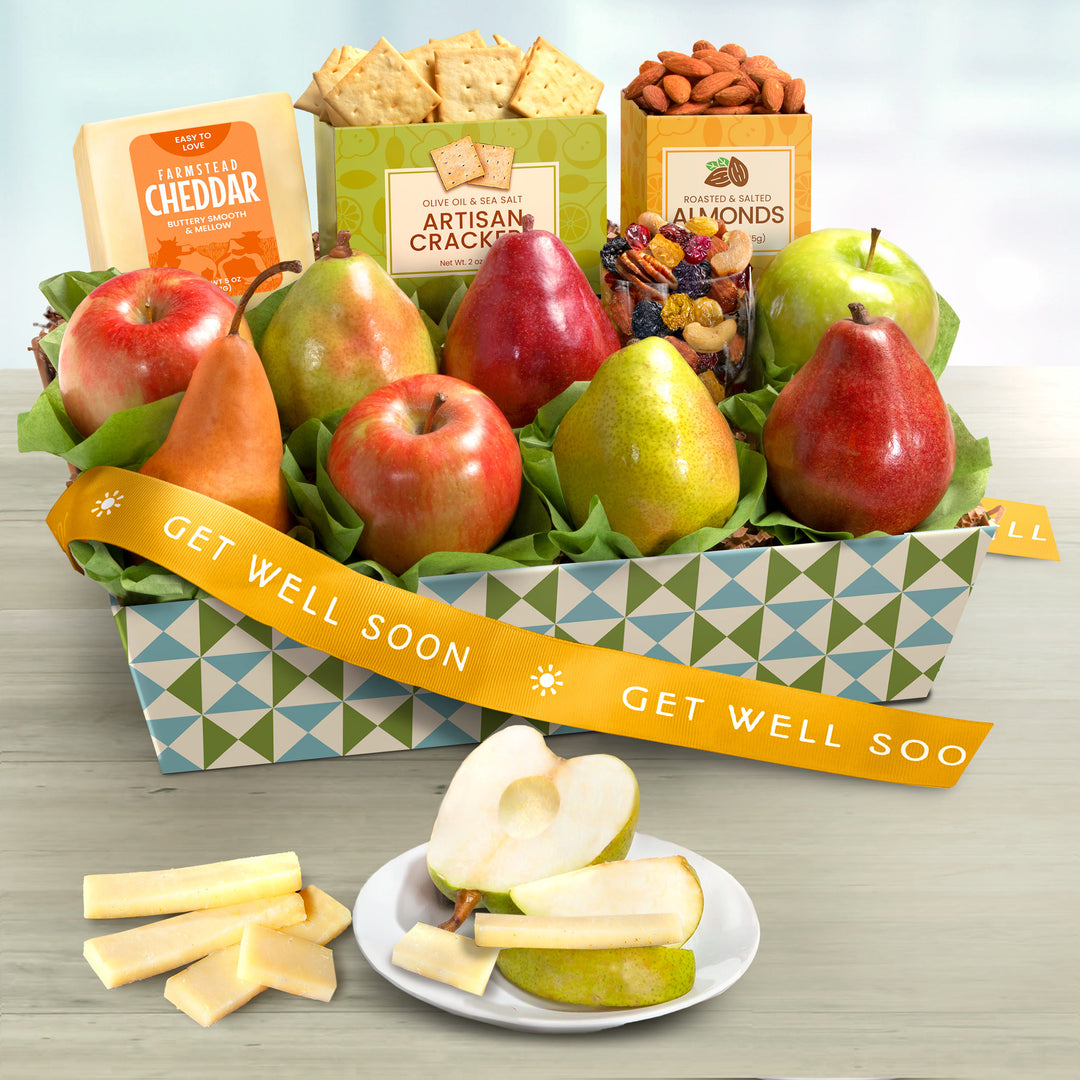 Get Well Soon Cheese and Nuts Classic Fruit Basket