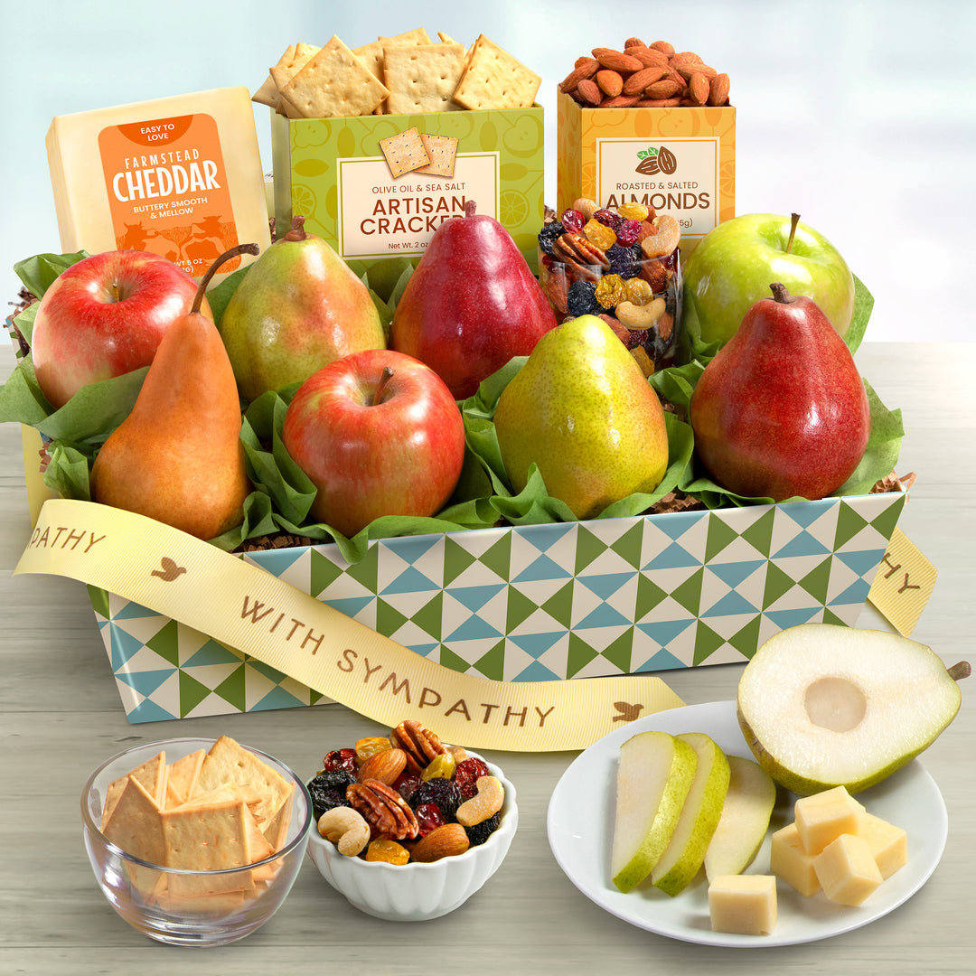 Sympathy Cheese and Nuts Classic Fruit Basket