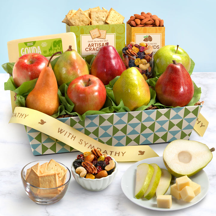 Sympathy Cheese and Nuts Classic Fruit Basket