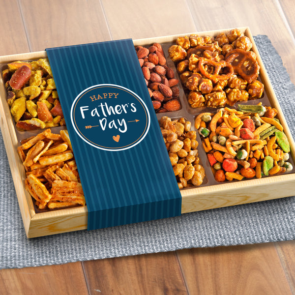 Father's Day Crunch 'n Munch Snack & Nut Variety Tray Gift Box