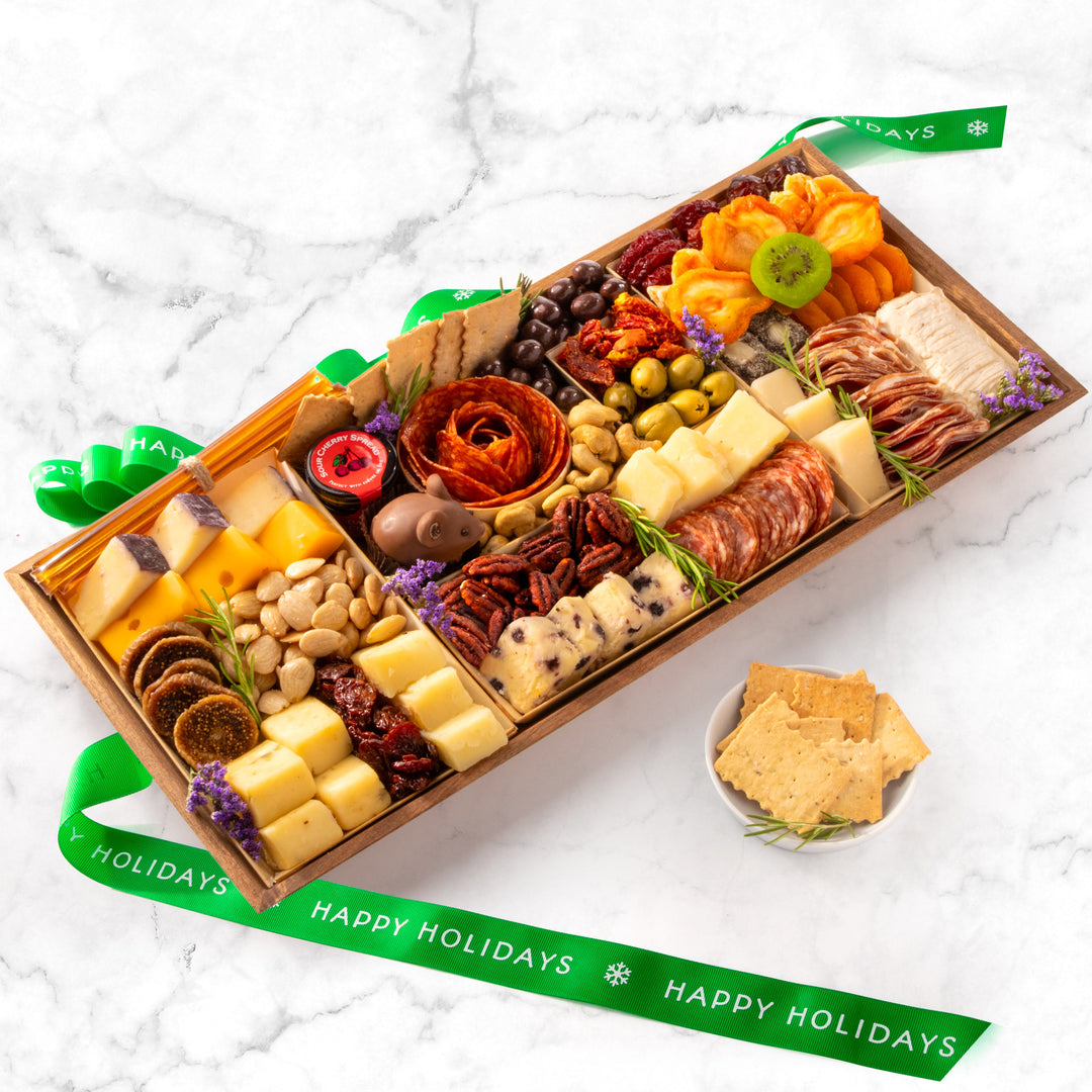 Happy Holidays Nibble Charcuterie Premium Board for 6-9