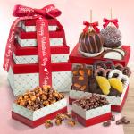 Chocolate Perfection Valentine Gift Tower with Caramel Apples