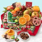 Holiday Chocolate, Nuts and Fresh Fruit Gift Basket