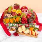 Holiday Chocolate, Nuts and Fresh Fruit Gift Basket