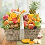 With Sympathy Tropical Abundance Fruit Gift Basket