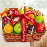 Happy Valentines Day Orchard Delight Fruit and Gourmet Basket