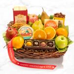 Happy Valentines Day Deluxe Fruit Basket