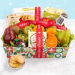 Deluxe Christmas Fruit & Cheese Gift Basket