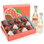 Love Berries & 2 Bottles of Prima Pave Mini Sparkling Rose & Blanc de Blancs (Alcohol-Free)