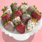 Happy Birthday Chocolatey Dipped Strawberries - 12 Berries
