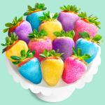 Spring Rainbow Dipped Strawberries - 12 Berries