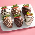 Milk, Dark & White Delight Dipped Strawberries - 6 Berries