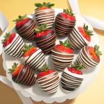 Milk, Dark & White Delight Dipped Strawberries - 12 Berries