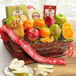 Happy Valentines Day Cheese and Nuts Classic Fruit Basket