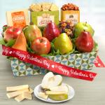Happy Valentines Day Cheese and Nuts Classic Fruit Basket