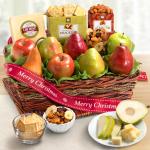 Merry Christmas Cheese and Nuts Classic Fruit Basket
