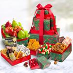 Merry Mistletoe Deluxe Christmas Fruit, Cheese & Snacks Tower