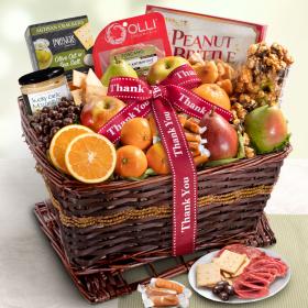 AA4102T, Thank You Grand Fruit Gourmet and Snacks Basket