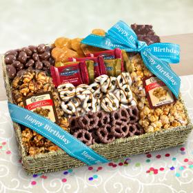 AA4056B, Happy Birthday Chocolate, Caramel and Crunch Grand Gift Basket