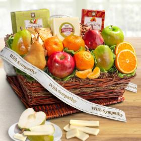 AP8019S, Sympathy Cheese and Nuts Classic Fruit Basket