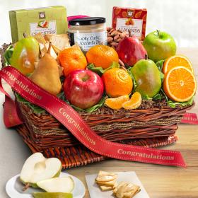 AP8019C, Congratulations Cheese and Nuts Classic Fruit Basket