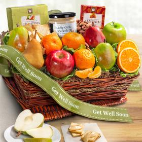 AP8019G, Get Well Soon Cheese and Nuts Classic Fruit Basket