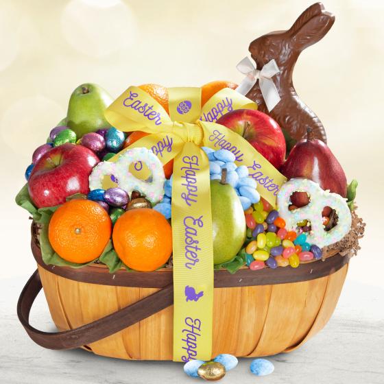 Easter Bunny Fruit and Treats Gift Basket AA4050E A