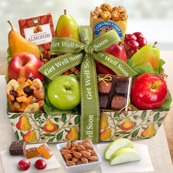 Get Well Soon Orchard Delight Fruit and Gourmet Basket AA4094G A