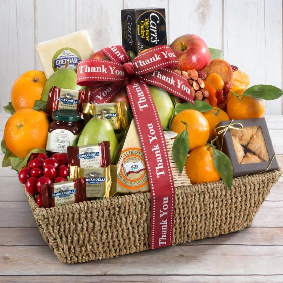 Thank You California Farmstead Fruit Gift Basket AA4016T A Gift Inside