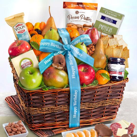 Happy Birthday Abundance Classic Fruit Basket AA4102B A Gift Inside