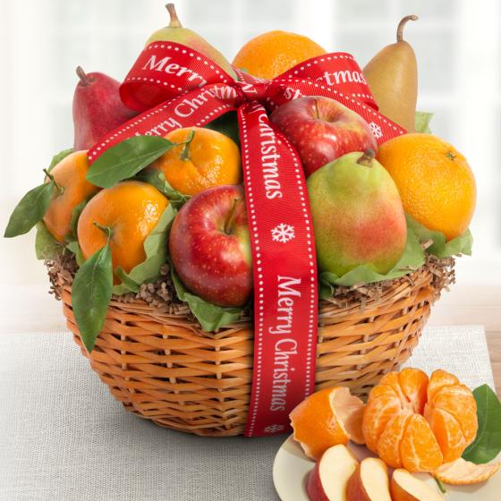Merry Christmas Fruit Favorites Basket AA4103X A Gift Inside