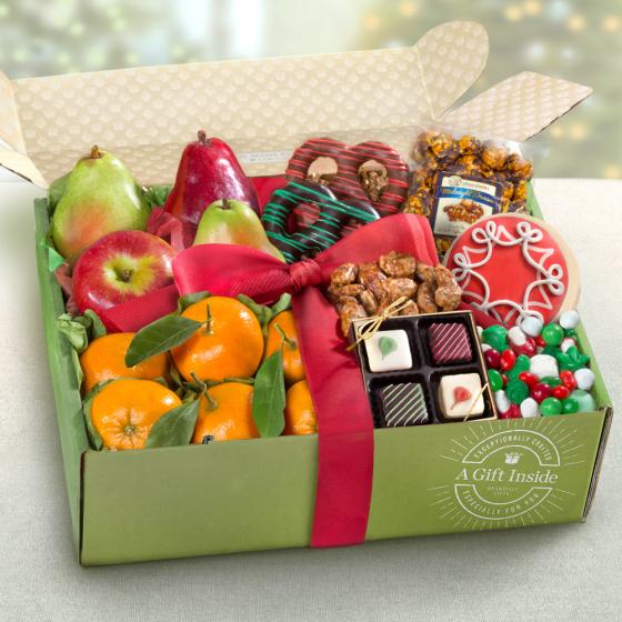 Christmas Wishes Fruit & Treats Gift Box AB2045 A Gift Inside