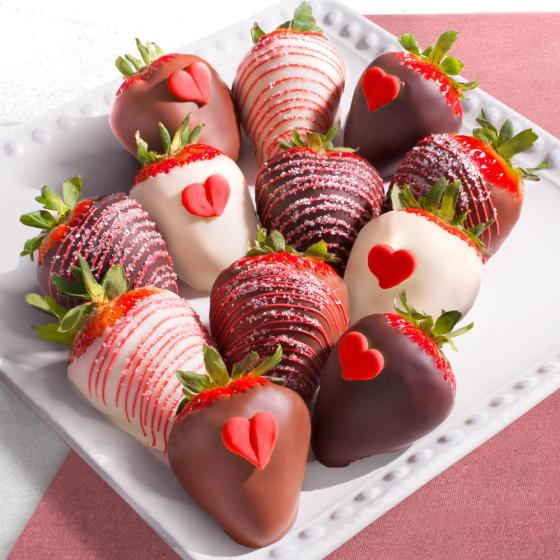 12 Heartfelt Valentine Chocolate Covered Strawberries ACD2037 A